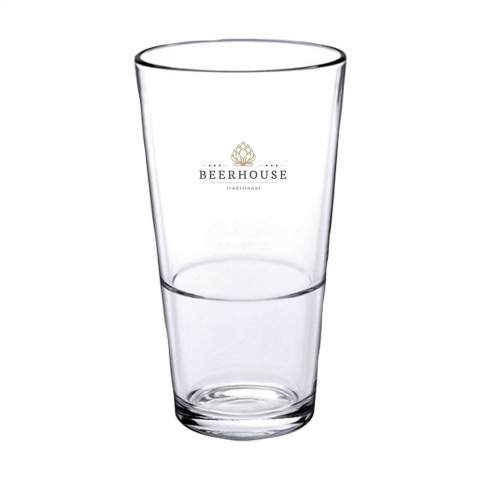 Bierglas met een iconische vorm, in een handzaam formaat. Voorzien van een handige stapelrand. Inhoud 340 ml. Made in Europe.