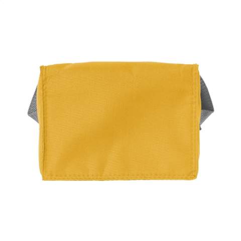 600D Polyester-Kühltasche, geeignet für 6 Getränkedosen. Mit Trageriemen.