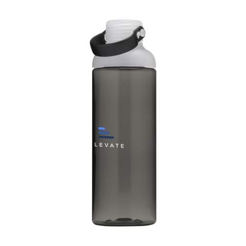 Stylish water bottle made of clear, high-quality Eastman Tritan™; BPA-free, environmentally conscious, durable and reusable. The bottle has a large opening, making it easy to clean. With PP screw cap with a small, sealable drinking opening. With handy carrying strap. Leak-proof. Capacity 600 ml.