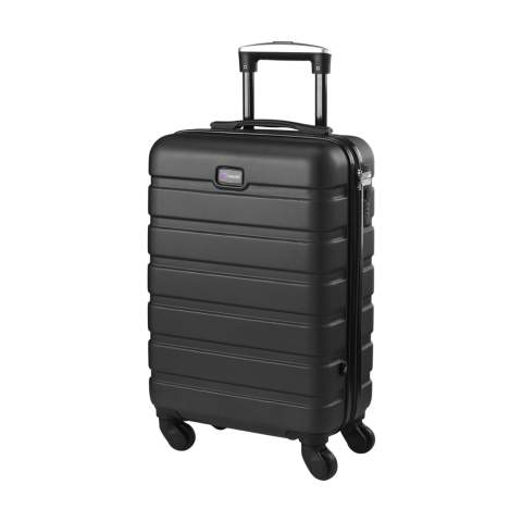 WoW! Trendy, lichtgewicht trolley. De buitenzijde is van 100% GRS-gecertificeerd gerecycled ABS. De binnenzijde is gevoerd met gerecycled 210D polyester. Met ruim hoofdvak, 4 zwenkwielen, uitschuifbare handgreep en cijferslot. GRS-gecertificeerd. Totaal gerecycled materiaal: 52%. Inhoud ca. 30 liter.
