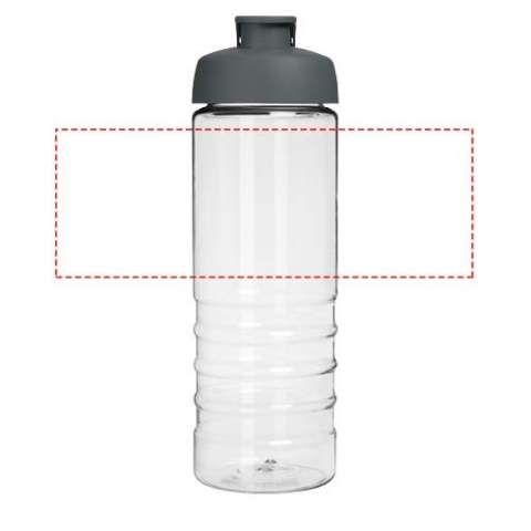 Single-walled sport bottle with ribbed design. Features a spill-proof lid with flip-top drinking spout. Volume capacity is 750 ml. Mix and match colours to create your perfect bottle. Contact us for additional colour options. Made in the UK. Packed in a home-compostable bag. BPA-free.
