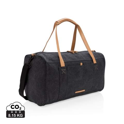 Take your light travel or business essentials with you comfortably and stylishly in this natural and durable canvas bag. Including removable and adjustable shoulder strap. PVC free.<br /><br />PVC free: true