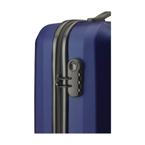 Trendiger, leichter Trolley aus 100% ABS in Metalloptik. Mit geräumigem Hauptfach, 4 Doppelrädern, erweitertem Metallgriff und Schloss. Capacity approx. 35 litres.