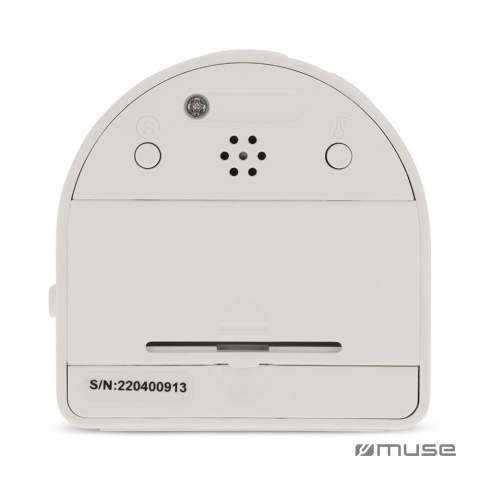 Deze compacte klok is ideaal om mee te nemen op reis. Op het display kun je naast de tijd ook nog eens de datum en temperatuur bekijken.