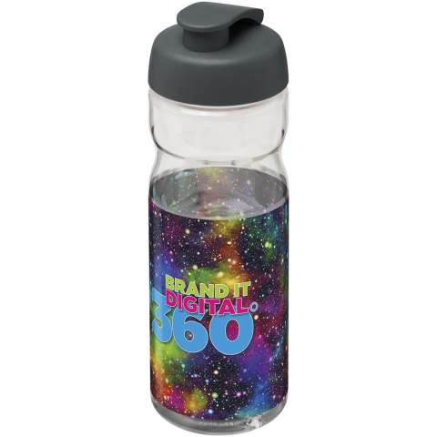 Single-wall sport bottle with ergonomic design. Bottle is made from recyclable PET material. Features a spill-proof lid with flip top. Volume capacity is 650 ml. Mix and match colours to create your perfect bottle. Contact customer service for additional colour options. Made in the UK. Packed in a home-compostable bag. BPA-free.