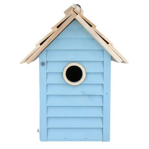 Transformez votre jardin en paradis d'oiseaux avec ce nichoir fraîchement coloré. Avec son ouverture de 30 mm, il convient aux petits oiseaux du jardin, y compris les mésanges noires et les moineaux. Panneau de 15 mm pour l'isolation et base fendue pour le drainage.