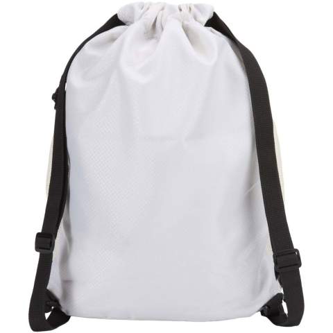 The Nomad sports drawstring bag is made from GRS certified recycled ripstop fabric with a water-repellent finish, GRS certified RPET lining, and reflective elements. It is designed for people with an active lifestyle and is suitable for daily exercise and sports activities. The bag has a spacious main compartment that can hold clothing, a towel, or even a basketball. A separate bottom compartment keeps shoes or used clothes apart from other items. It also includes two side mesh pockets with reflective details, one hidden zipped pocket for valuables, and adjustable webbing shoulder straps for comfortable carrying.