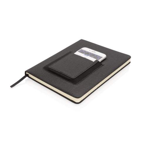 Deluxe A5 Notebook with phone pocket and card sleeve. With 80 sheets/160 cream coloured pages of 78g/m2 paper inside. including page divider.<br /><br />NotebookFormat: A5<br />NumberOfPages: 160<br />PaperRulingLayout: Lined pages