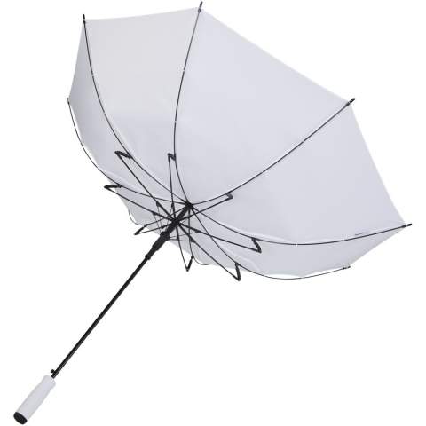Parapluie 23” à ouverture automatique toile polyester pongee en PET recyclé. Il dispose d'une tige métallique robuste, d'un cadre en fibre de verre et d'un manche confortable en EVA avec extrémité assortie aux couleurs. Grande surface de marquage sur chacun des panneaux.