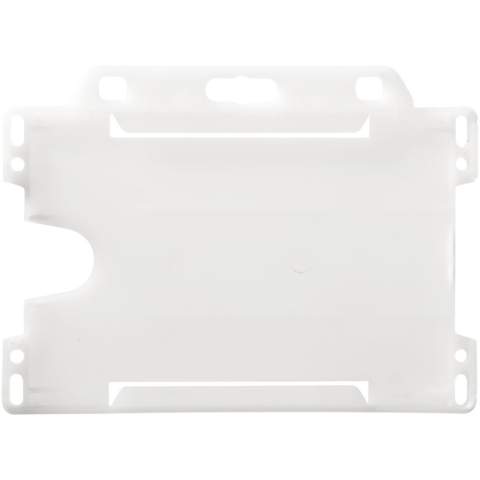 Porte-cartes paysager en plastique recyclé. Idéal pour les expositions, les lieux de travail et les événements de réseautage. Convient aux laissez-passer de taille standard (carte de visite et carte de crédit). En raison de la nature du plastique recyclé, les nuances de couleur peuvent varier légèrement et il peut y avoir des taches de couleur. Fabriqué au Royaume-Uni.