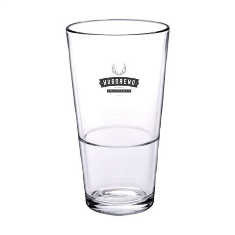 Bierglas met een iconische vorm, in een handzaam formaat. Voorzien van een handige stapelrand. Inhoud 340 ml. Made in Europe.