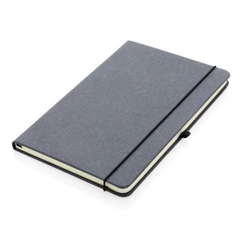 Write down all your notes and creative ideas with this A5 recycled leather hardcover notebook. Stylish and with a beautiful finish. The notebook features 80 sheets/160 pages of 70 gm/s white coloured lined recycled paper, a vertical elastic and a pen loop.<br /><br />NotebookFormat: A5<br />NumberOfPages: 160<br />PaperRulingLayout: Lined pages
