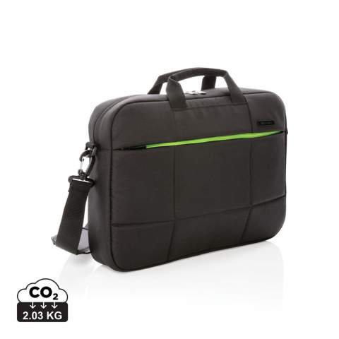 Earth-sensitive materials combine with design details to deliver good protection for your work gear. Carry your laptop and daily essentials in this stylish laptop bag, featuring a 15.6 inch laptop compartment. The zipper front pocket gives quick access to your belongings. PVC free. Registered design® Exterior: 100% 600D recycled polyester/ Lining: 100% 210D recycled polyester<br /><br />FitsLaptopTabletSizeInches: 15.6<br />PVC free: true