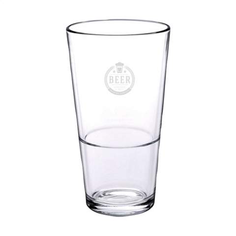 Bierglas met een iconische vorm, in een handzaam formaat. Voorzien van een handige stapelrand. Inhoud 340 ml. Made in Europe.