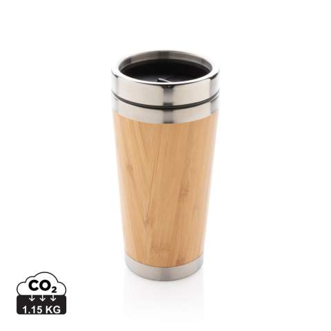 Dieser trendige Becher verfügt über Innenwände aus 304 Stainless Steel und Außenwände aus organischem Bambus. Hält Ihre Getränke bis zu 3h warm und bis zu 6h kühl. Inhalt: 450ml. Nur Handwäsche.<br /><br />HoursHot: 3<br />HoursCold: 6