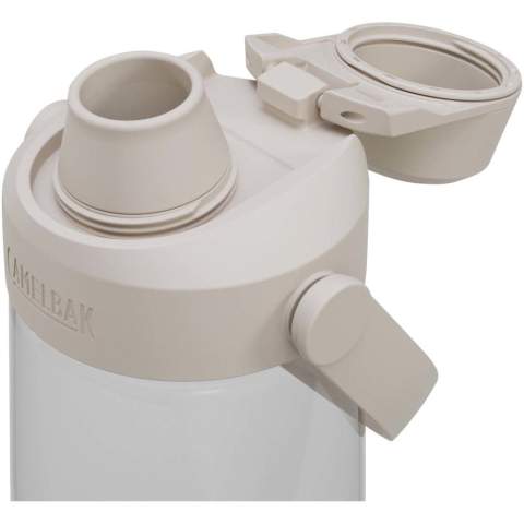 Die Camelbak® Thrive Chug Tritan Renew Wasserflasche ist der Nachfolger der beliebten Camelbak Chute® Mag Tritan Renew und bietet eine einfache Flüssigkeitsversorgung für unterwegs. Der neue Ausgussdeckel klappt auf und bleibt automatisch in geöffneter Position – drücken Sie ihn zurück, und er bleibt an seinem Platz. Der Ausguss lässt sich leicht verschließen, sodass die Flasche zu 100 % auslaufsicher ist. Der neue, weiche Schwenkgriff ermöglicht zudem ein bequemes Tragen. Fassungsvermögen: 750 ml. Hergestellt aus Tritan™ Renew Kunststoff, einem zu 50 % recycelten Material.