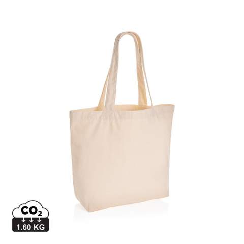 The Impact AWARE™ 240gsm recycled canvas shopper with pocket undyed is the perfect way to carry your essentials wherever you go. This spacious shopper provides sufficient space for all your daily needs. Including a small inner pocket. The recycled canvas is undyed and used in its raw form, without chemicals from dyeing or bleaching. With AWARE™ tracer that validates the genuine use of recycled materials. 2% of proceeds of each Impact product sold will be donated to Water.org. Composition 70% recycled cotton, 30% recycled polyester.<br /><br />PVC free: true