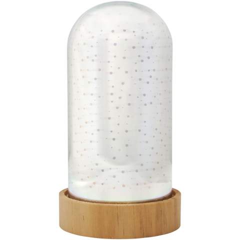 Decoratieve Cloche-lamp met een rustgevend 3D-effect. Heeft een gespiegeld oppervlak als de lamp uit is.
