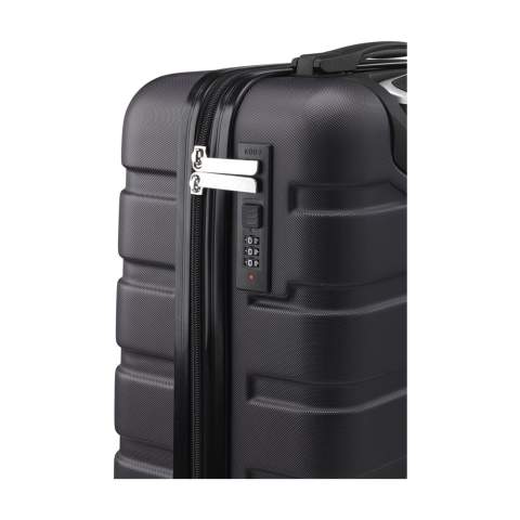 WoW! Trendy, lichtgewicht trolley. De buitenzijde is van 100% GRS-gecertificeerd gerecycled ABS. De binnenzijde is gevoerd met gerecycled 210D polyester. Met ruim hoofdvak, 4 zwenkwielen, uitschuifbare handgreep en cijferslot. GRS-gecertificeerd. Totaal gerecycled materiaal: 52%. Inhoud ca. 30 liter.