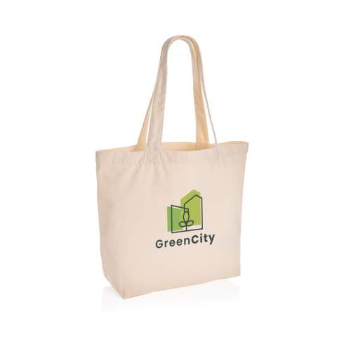 The Impact AWARE™ 240gsm recycled canvas shopper with pocket undyed is the perfect way to carry your essentials wherever you go. This spacious shopper provides sufficient space for all your daily needs. Including a small inner pocket. The recycled canvas is undyed and used in its raw form, without chemicals from dyeing or bleaching. With AWARE™ tracer that validates the genuine use of recycled materials. 2% of proceeds of each Impact product sold will be donated to Water.org. Composition 70% recycled cotton, 30% recycled polyester.<br /><br />PVC free: true