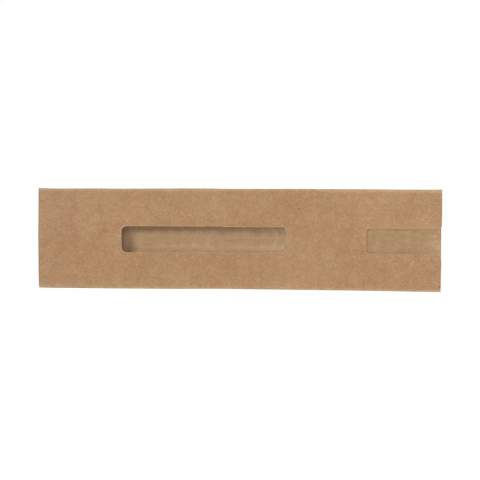 Sturdy cardboard sleeve as a modern gift wrapping and protection for (eco) ballpoint pens, touchscreen pens and propelling pencils. Suitable for 1 writing instrument.