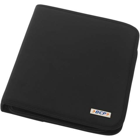 Conférencier avec fermeture zippée, passant pour stylo, poches pour documents et bloc-notes de 20 pages à lignes. Stylo et accessoires non fournis.