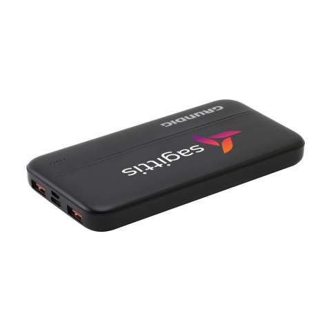 Gardez votre smartphone, votre tablette ou votre smartwatch chargés grâce à ce powerbank de Grundig. Le powerbank a une puissance de 10000 mAH et une batterie Li-polymère. Il est doté d'un boîtier en ABS et d'un voyant lumineux. Équipé de 4 ports USB : deux USB-A, un micro-USB et une entrée USB-C. Entrée et sortie Type-C : 5V/2A, 9V/2A, 12V/1,5A. Compatible avec tous les appareils mobiles prenant en charge la recharge sans fil QI. Comprend un câble USB-A/USB-C et un mode d'emploi. Par pièce dans un emballage certifié FSC®.