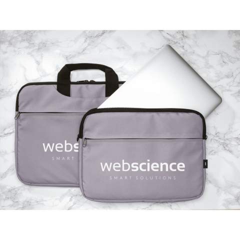 WoW! Robuste 13-Zoll-Laptoptasche aus 600D RPET-Polyester. Zum Schutz des Laptops ist das gefütterte Hauptfach mit einem Reißverschluss und Schaumstoff ausgestattet. Mit zusätzlichem Reißverschlussfach auf der Vorderseite.
