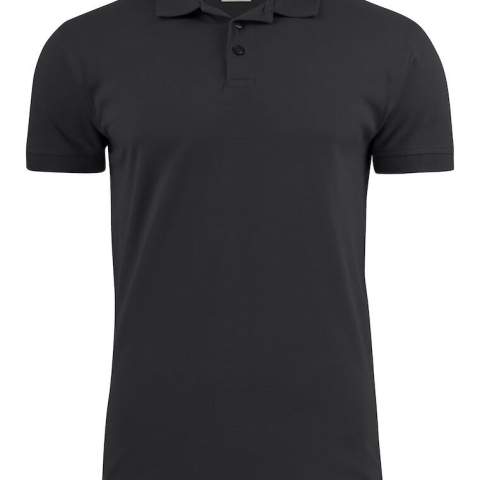 Polo piqué met stretch. 3-knoopssluiting, neklint, zijsplitjes en geribde manchettten. Oeko-Tex 100 gecertificeerd.