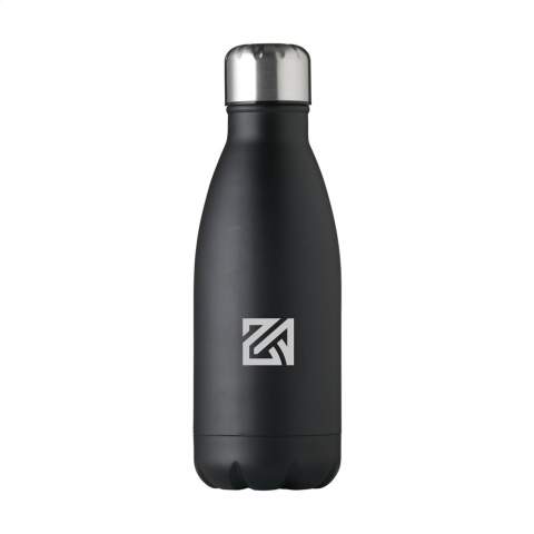 Single-walled stainless steel water bottle with leak-proof screw cap. Capacity 500 ml. Each item is individually boxed.
