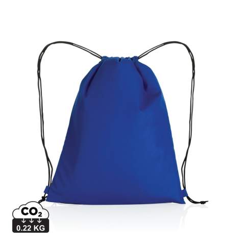 No greenwashing, but telling a true story about sustainability! This Impact 190T RPET drawstring bag is made with AWARE™ tracer. With AWARE™, the use of genuine recycled fabric materials and water reduction impact claims are guaranteed, by using the AWARE disruptive physical tracer and blockchain technology. Save water and use genuine recycled fabrics. With the focus on water 2% of proceeds of each Impact product sold will be donated to Water.org. The drawstring bag is super lightweight and easy to take anywhere on the go. This bag has reused 2,4 PET bottles(500ml) and saved 1,41 litres of water. Water savings are based on figures when compared to conventional fibre. This calculated indication is based on reliable LCA data as published by Textile Exchange in their Material Snapshots 2016.<br /><br />PVC free: true