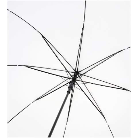 Automatische opvouwbare paraplu met een gerecyclede PET pongee polyester doek. Stevige metalen schacht en een hoogwaardig frame met glasvezel baleinen, die flexibiliteit bieden bij winderige omstandigheden. Samen met het houten handvat, de uiteinden en de gerecyclede PET pongee polyester doek is het een duurzamere keuze. Verkrijgbaar in een breed scala aan eigentijdse kleuren met een groot decoratieoppervlak op elk van de panelen.