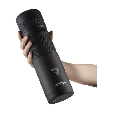 Sturdy thermo bottle with double stainless steel wall. Keeps the drink warm for upto 30 hours and cold for upto 45 hours. With screw cap/drinking cup and handy pouring system: The pouring spout is 360° rotatable for a constant flow from any angle. Grip-resistant part on bottle and cap. Leak free, odourless and BPA free. Incl. operating instructions. Capacity 740 ml.  STOCK AVAILABILITY: Up to 1000 pcs accessible within 10 working days plus standard lead-time. Subject to availability.   Contigo® The best in quality, design and technology. Immediately recognisable by its sleek and stylish design, strong and solid. The innovative Contigo® water bottles and thermo cups are odourless, tasteless and BPA-free. The drinking bottles are operated one-handed and guaranteed to be 100% leak-free, so can be used anywhere, anytime, also on the go. Comes with a 2-year manufacturer's warranty. Our top favourites for a durable promotion.