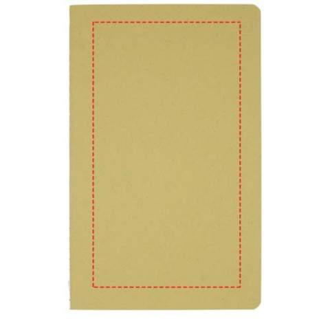 Lightweight and flexible notebook for everyday notetaking. The cover is made from responsible sourced materials. The brown cover contains residue of coffee (15%), while the green cover includes residue of olives (15%); both combined with 40% post-consumer recycled waste. Features visible white singer stitching on the spine and includes 40 sheets, 70 g/m² 100% responsibly sourced white recycled lined paper. Made in Italy.