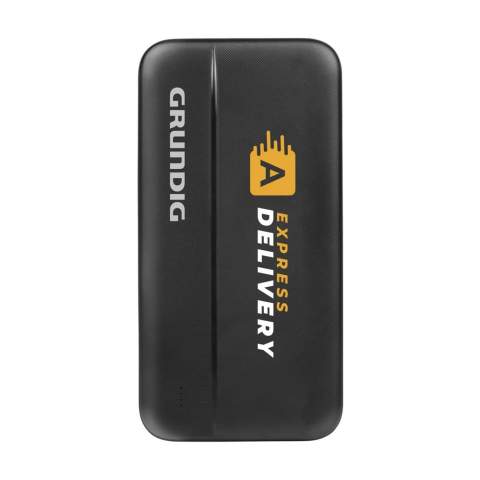 Gardez votre smartphone, votre tablette ou votre smartwatch chargés grâce à ce powerbank de Grundig. Le powerbank a une puissance de 10000 mAH et une batterie Li-polymère. Il est doté d'un boîtier en ABS et d'un voyant lumineux. Équipé de 4 ports USB : deux USB-A, un micro-USB et une entrée USB-C. Entrée et sortie Type-C : 5V/2A, 9V/2A, 12V/1,5A. Compatible avec tous les appareils mobiles prenant en charge la recharge sans fil QI. Comprend un câble USB-A/USB-C et un mode d'emploi. Par pièce dans un emballage certifié FSC®.