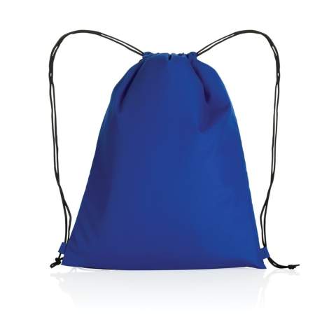 No greenwashing, but telling a true story about sustainability! This Impact 190T RPET drawstring bag is made with AWARE™ tracer. With AWARE™, the use of genuine recycled fabric materials and water reduction impact claims are guaranteed, by using the AWARE disruptive physical tracer and blockchain technology. Save water and use genuine recycled fabrics. With the focus on water 2% of proceeds of each Impact product sold will be donated to Water.org. The drawstring bag is super lightweight and easy to take anywhere on the go. This bag has reused 2,4 PET bottles(500ml) and saved 1,41 litres of water. Water savings are based on figures when compared to conventional fibre. This calculated indication is based on reliable LCA data as published by Textile Exchange in their Material Snapshots 2016.<br /><br />PVC free: true