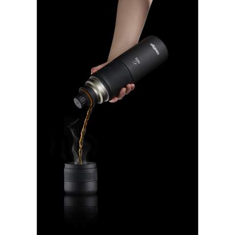 Sturdy thermo bottle with double stainless steel wall. Keeps the drink warm for 35 hours and cold for up to 60 hours. With screw cap/drinking cup, handle and handy pouring system. The pouring spout is 360° rotatable for a constant flow from any angle. Grip-resistant part on bottle and cap. Leak-free, BPA free and odourless. Incl. operating instructions. Capacity 1200 ml.  STOCK AVAILABILITY: Up to 1000 pcs accessible within 10 working days plus standard lead-time. Subject to availability.   Contigo® The best in quality, design and technology. Immediately recognisable by its sleek and stylish design, strong and solid. The innovative Contigo® water bottles and thermo cups are odourless, tasteless and BPA-free. The drinking bottles are operated one-handed and guaranteed to be 100% leak-free, so can be used anywhere, anytime, also on the go. Comes with a 2-year manufacturer's warranty. Our top favourites for a durable promotion.
