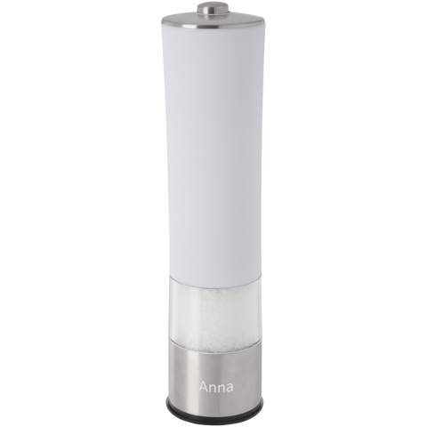 Seasoning your food has never been easier than with this electric mill for salt or pepper. Operated by 4 AA batteries (not included). Pepper/salt is not included. 