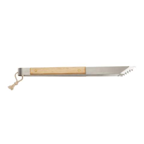 Solid tongs in stainless steel. Perfect for the grill and the kitchen. Ash wood handle.