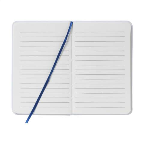 Practical and handy notebook in A6 format. With appr. 80 pages cream coloured, lined paper (70 g/m²), hard cover, elastic band and silk ribbon.