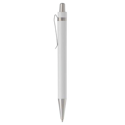 Stylo en plastique transparent avec clip en métal. Existe en plusieurs couleurs différentes. Cartouche d'encre bleue X-20. Mécanisme push. Marquage en tampographie et en sérigraphie. Audit BSCI. Tous nos produits sont testés et certifiés, et répondent  aux normes sociales. 