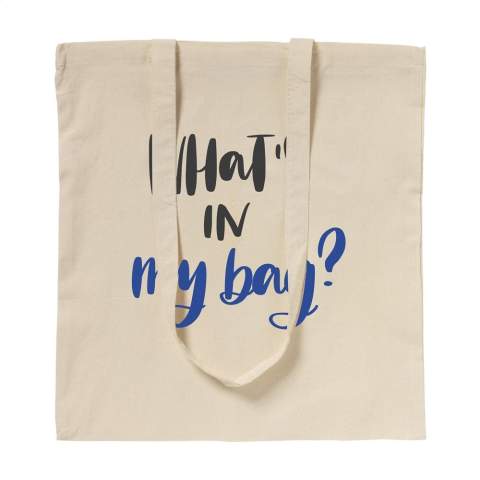 Sac shopping , 100% coton (100 g/m²), tissage solide.