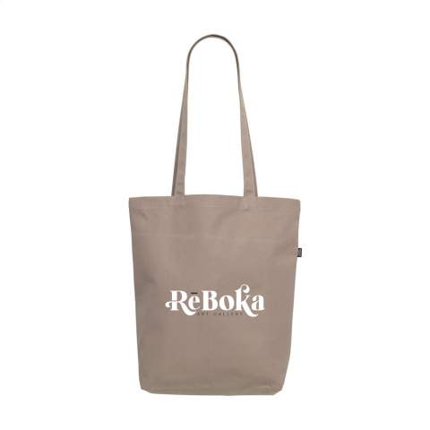 WoW! Durable shopping bag with long handles. This bag is made from extra heavy quality recycled cotton canvas (260 g/m²). Capacity approx. 15 litres.