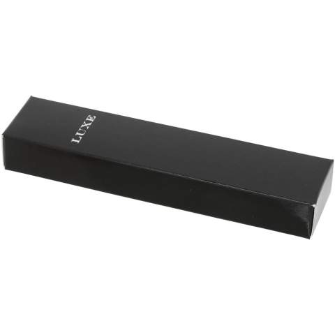 Exclusively designed ballpoint pen with shiny chrome accents. Incl. premium black ink refill and packed in a ''LUXE'' gift box (15x3.5x2 cm).