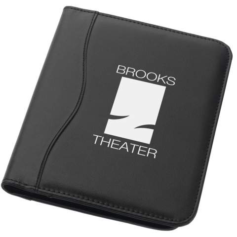 Conférencier avec passant pour stylo, poches pour documents et bloc-notes de 20 pages à lignes. Stylo et accessoires non fournis.