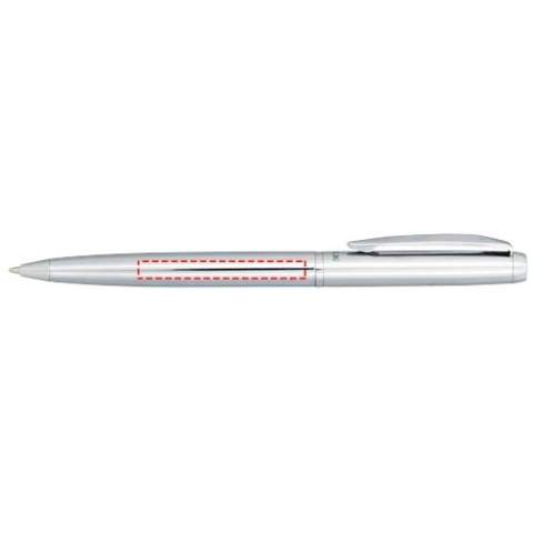 Exclusively designed ballpoint pen with shiny chrome accents. Incl. premium black ink refill and packed in a ''LUXE'' gift box (15x3.5x2 cm).