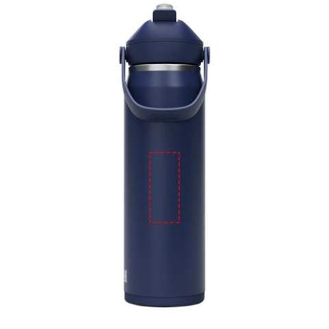 Die Camelbak® Thrive Flip VSS (vakuumisolierte Edelstahl-) Wasserflasche wurde entwickelt, um den ganzen Tag über für ausreichend Flüssigkeitszufuhr zu sorgen. Ein integrierter Stoßschutz schützt sie vor Beulen und gewährleistet einen sicheren Halt auf fast jeder Oberfläche. Eine robuste und langlebige Vollpulverbeschichtung sorgt dafür, dass Getränke ihren Geschmack behalten, während die doppelwandige Vakuumisolierung sie stundenlang heiß oder kalt hält. Ein Strohhalm, ein EasyFlow-Ventil, ein 100 % auslaufsicherer Deckel, eine Schutzhülle und ein weicher, schwenkbarer Griff, der das Tragen erleichtert, sind weitere Merkmale. Dank ihres Designs passt sie in die meisten Getränkehalter und ist daher ideal für Reisen oder Tageswanderungen. Die gesamte Flasche ist spülmaschinenfest, was eine schnelle und einfache Reinigung ermöglicht. Fassungsvermögen: 750 ml. 