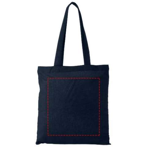 The perfect bag to give away during any event, conference or to use as a shopping bag for small groceries. The cotton density of 140 g/m² makes the bag sturdy, long-lasting and suitable to carry heavy items the main compartment. And thanks to its 30 cm long shoulder handles, the Madras tote bag is easy to carry. In addition, the large print areas provide plenty of space to add any logo. 