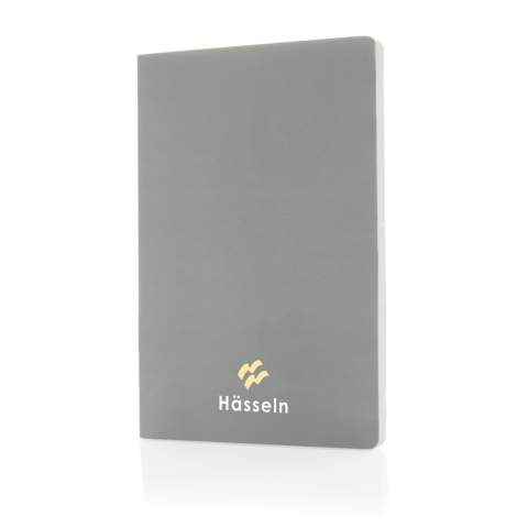 This Impact collection stone paper notebook is made of tree-free paper! Stone paper consists mainly of mineral powder (80%) bound with (20%) of non-toxic HDPE (a clean plastic). Zero water or bleach is used during production, which is the case during the production of traditional wood pulp paper. Traditional wood pulp paper uses around 2770 litres of water and around 18 trees. This beautiful A5 stone paper notebook uses zero! Soft to the touch and velvety paper for ultra-smooth writing. 64 sheets/128 pages of 170 gm/m2 white coloured lined stone paper. The cover is also made entirely of stone paper to save water. With the focus on water, 2% of proceeds of each sold Impact product will be donated to Water.org.<br /><br />NotebookFormat: A5<br />NumberOfPages: 128<br />PaperRulingLayout: Lined pages