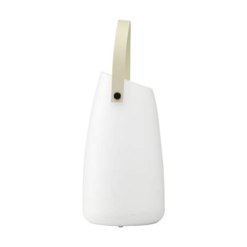 Wireless, plastic table lamp with LED mood lighting. With 2 settings: bright white light or warm white light. With handle. Easy to hang up or take with you. Includes user manual. Batteries and user manual incl. Each item is supplied in an individual brown cardboard box.
